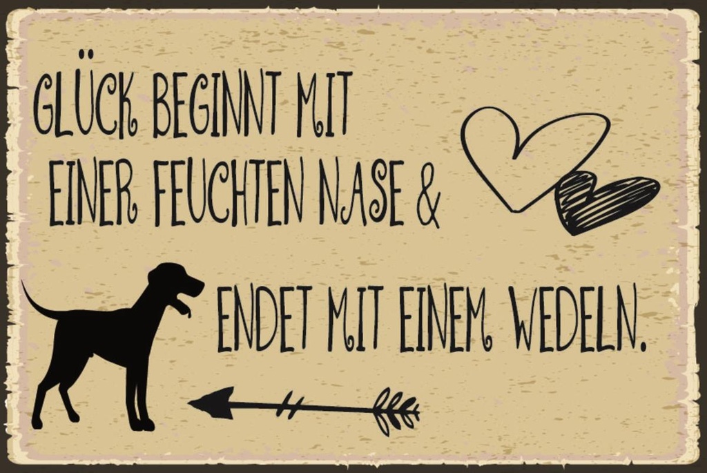 [LA-1812650-H] Holzschild 30x40 cm Glück endet mit Wedeln Schild