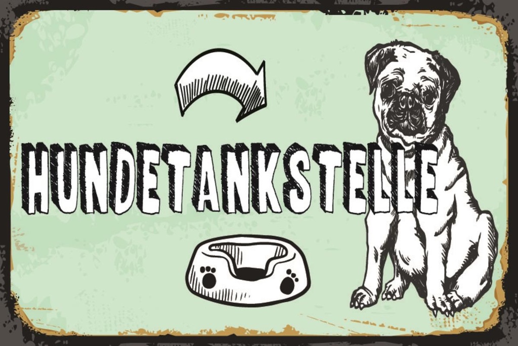 [LA-1812651-H] Holzschild 30x40 cm Hundetankstelle Schild