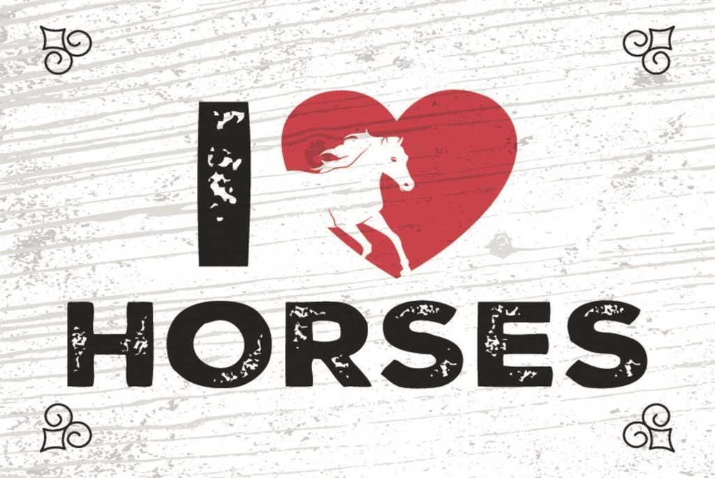 [LA-1812671-H] Holzschild 30x40 cm I love horses Schild