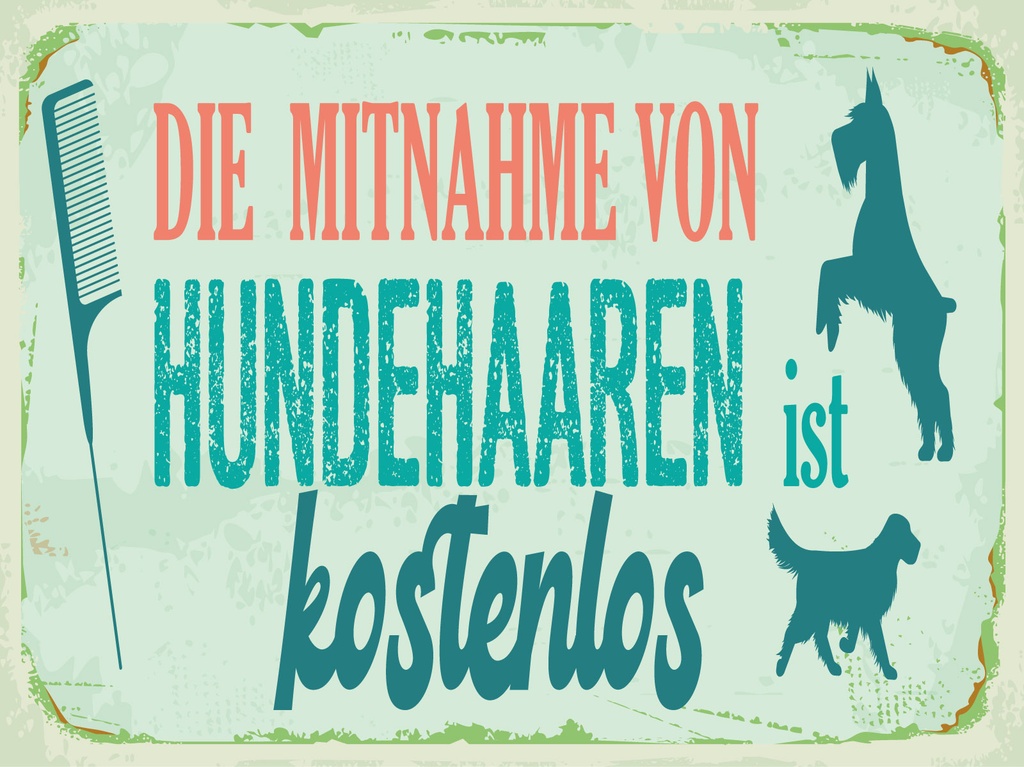 [LA-1812677-H] Holzschild 30x40 cm Mitnahme Hundehaaren ist kostenlos Schild
