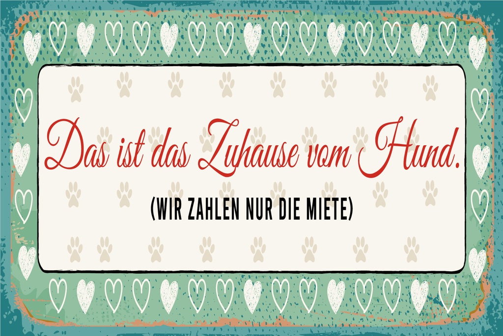 [LA-1812686-H] Holzschild 30x40 cm Das ist das Zuhause vom Hund Schild