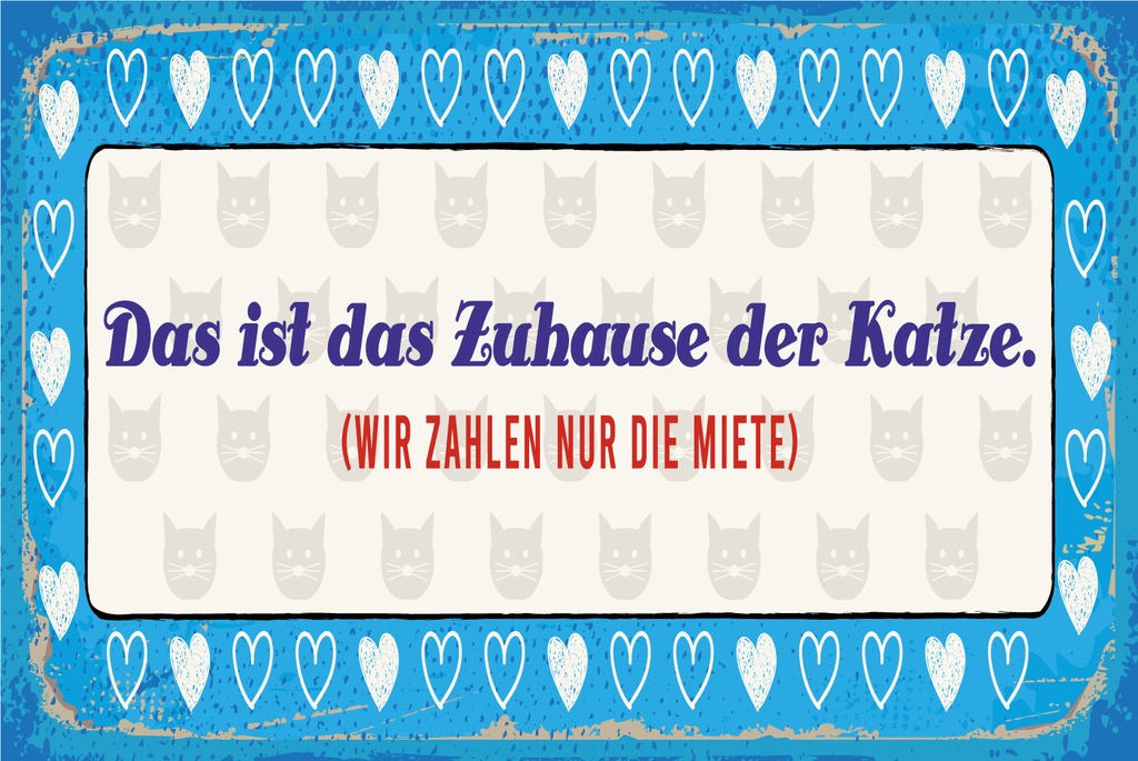 [LA-1812687-H] Holzschild 30x40 cm Das ist Zuhause der Katze