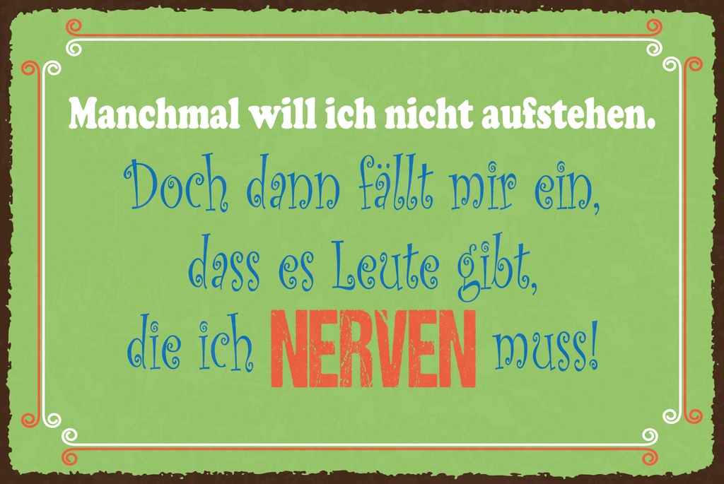 [LA-1812722-H] Holzschild 30x40 cm Manchmal will ich nicht aufstehen