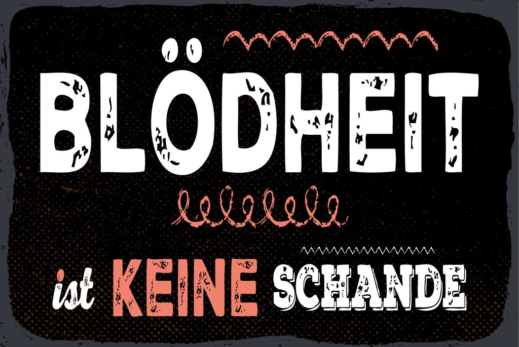 [LA-1812799-H] Holzschild 30x40 cm Blödheit ist keine Schande Deko Schild