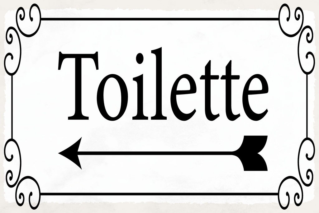 [LA-1812856-H] Holzschild 30x40 cm Toilette Pfeil links Deko Schild