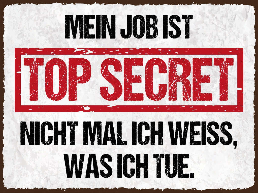 [LA-1812910-H] Holzschild 30x40 cm Mein Job ist Top secret Deko Schild