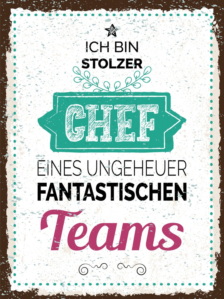 [LA-1812937-H] Holzschild 40x30 cm Stolzer Chef eines fantastischen Teams Deko Schild