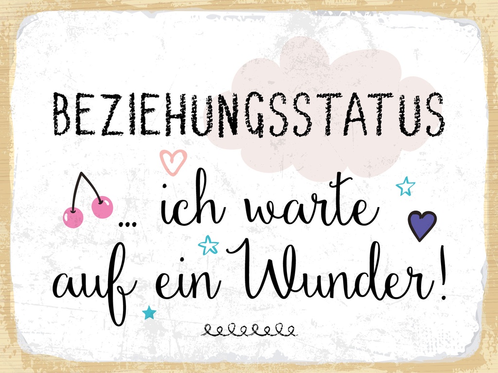 [LA-1812957-H] Holzschild 30x40 cm Beziehungsstatus ich warte auf ein Wunder Schild