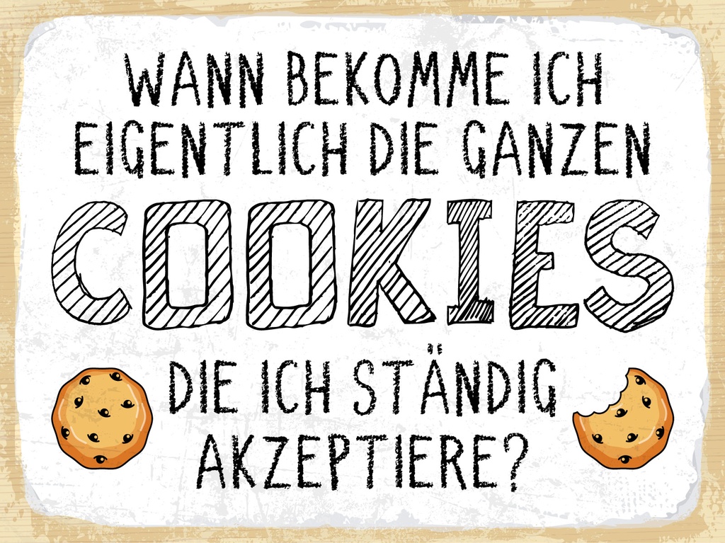 [LA-1812969-H] Holzschild 30x40 cm Wann bekomme ich die Cookies die ich Schild