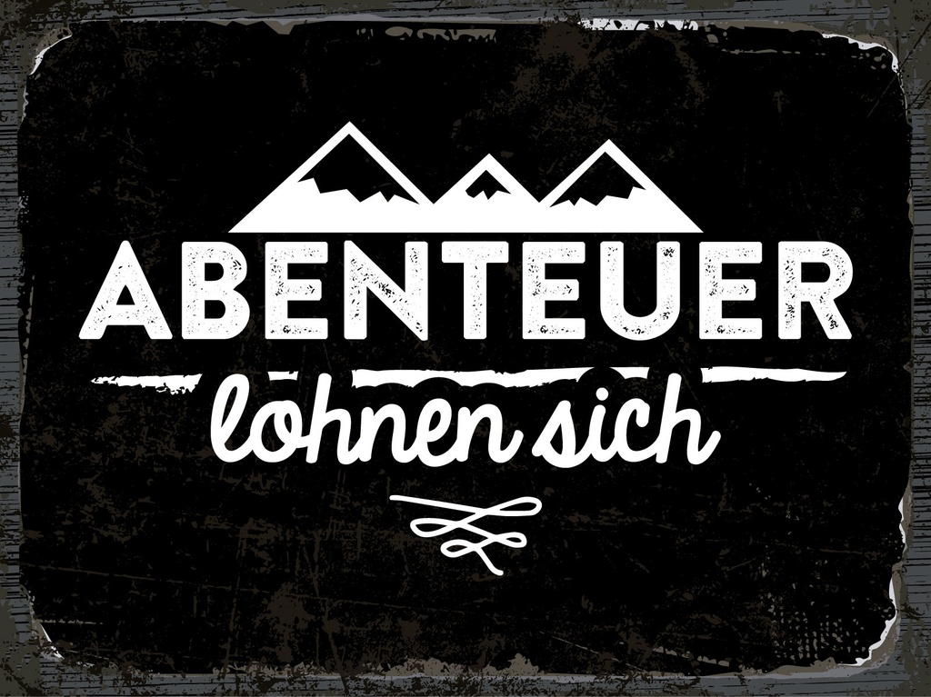 [LA-1812975-H] Holzschild 30x40 cm Abenteuer lohnen sich Berge Deko Schild