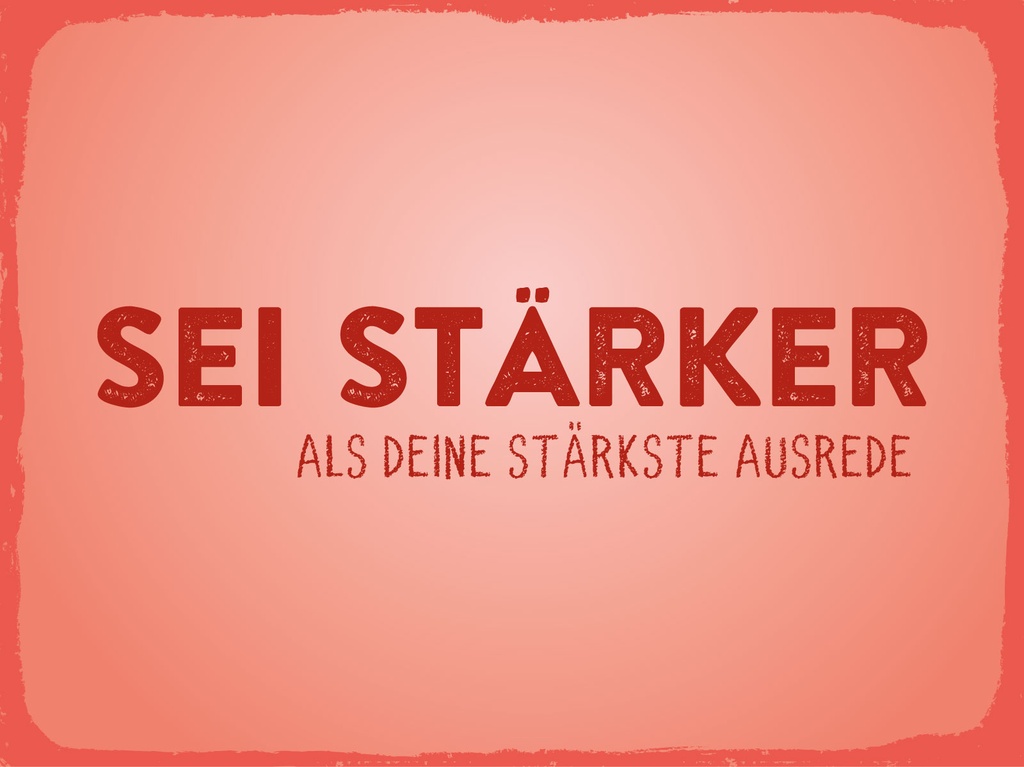 [LA-1812988-H] Holzschild 30x40 cm Sei stärker als deine Ausrede Rotes Deko Schild