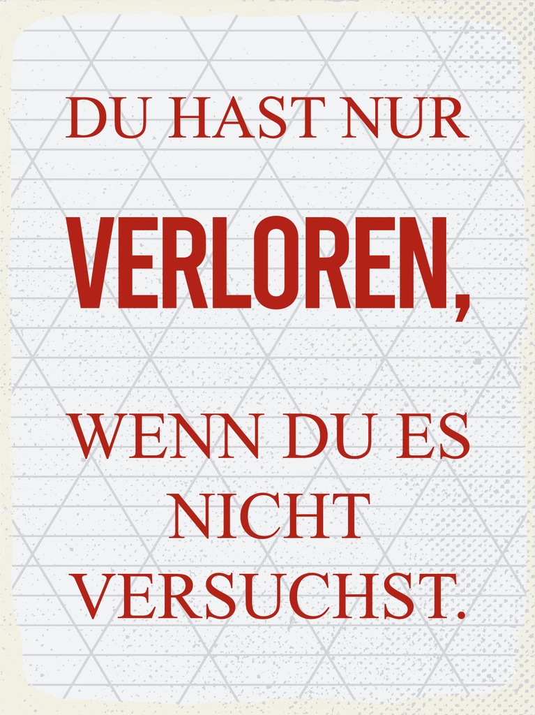 [LA-1812995-H] Holzschild 40x30 cm Du hast nur verloren, wenn du es nicht versuchst