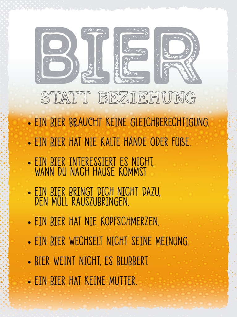 [LA-1813022-H] Holzschild 40x30 cm Bier statt Beziehung Deko Schild