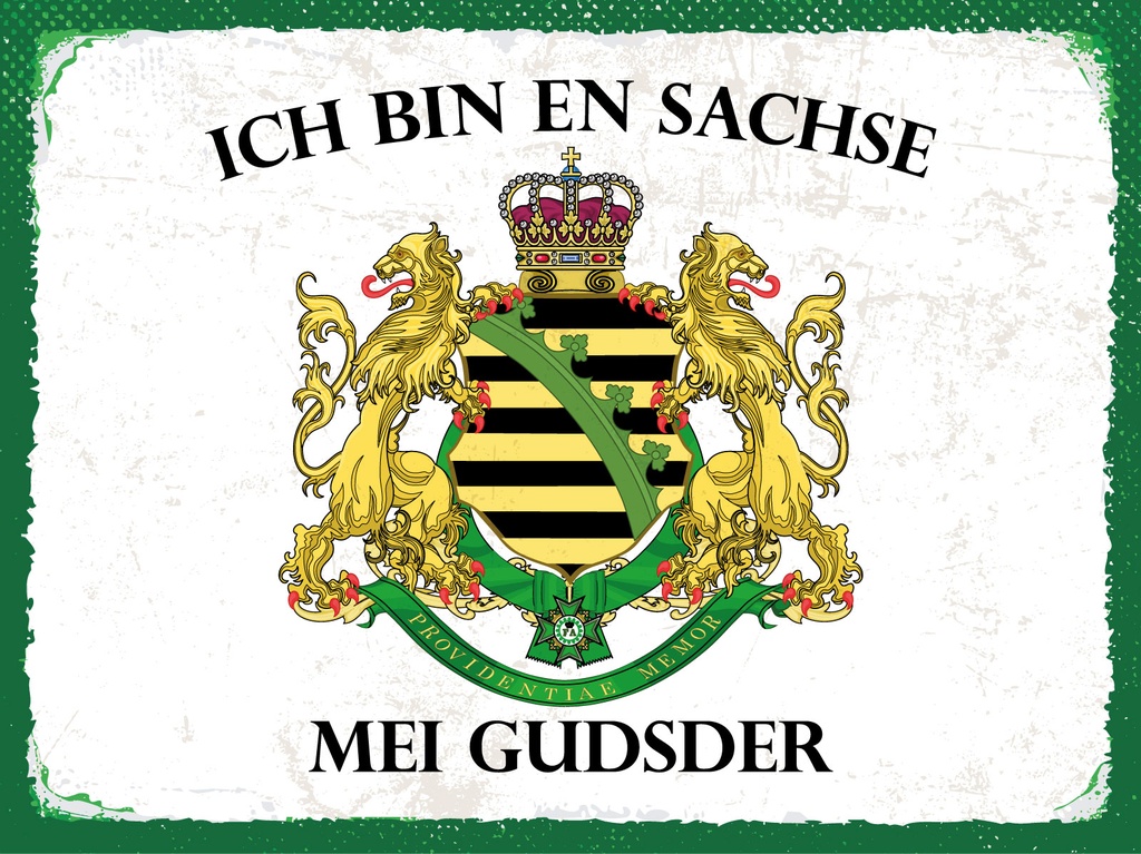 [LA-1813024-H] Holzschild 30x40 cm Ich bin ein Sachse mei gudsder Deko Schild