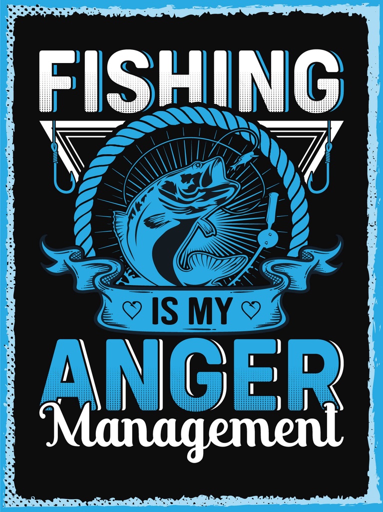 [LA-1813029-H] Holzschild 40x30 cm fishing is my anger management Schild