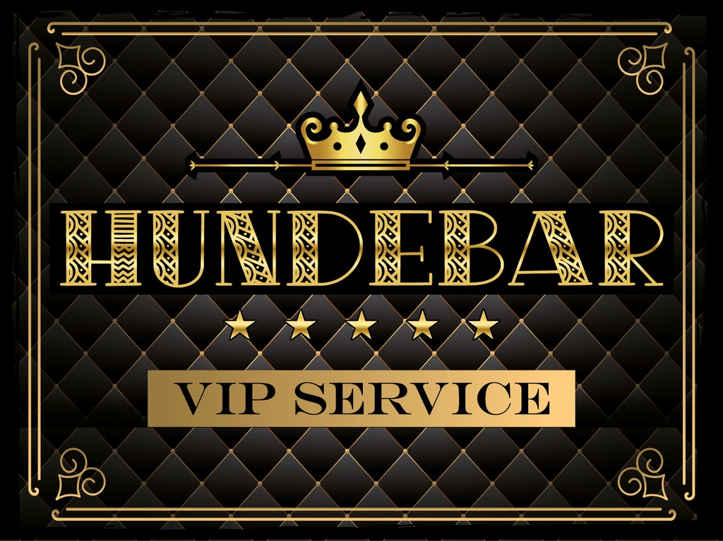 [LA-1813078-H] Holzschild 30x40 cm Hundebar vip service schwarzes Deko Schild