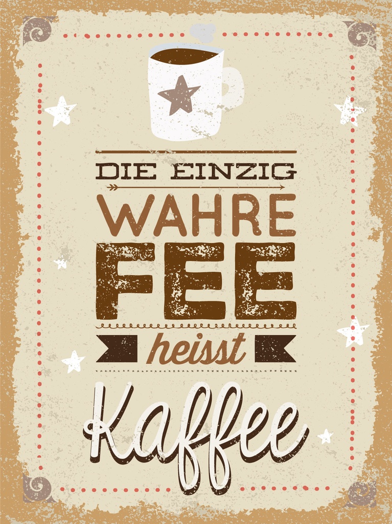 [LA-1813086-H] Holzschild 40x30 cm Die einzig wahre Fee heisst Kaffee Deko Schild