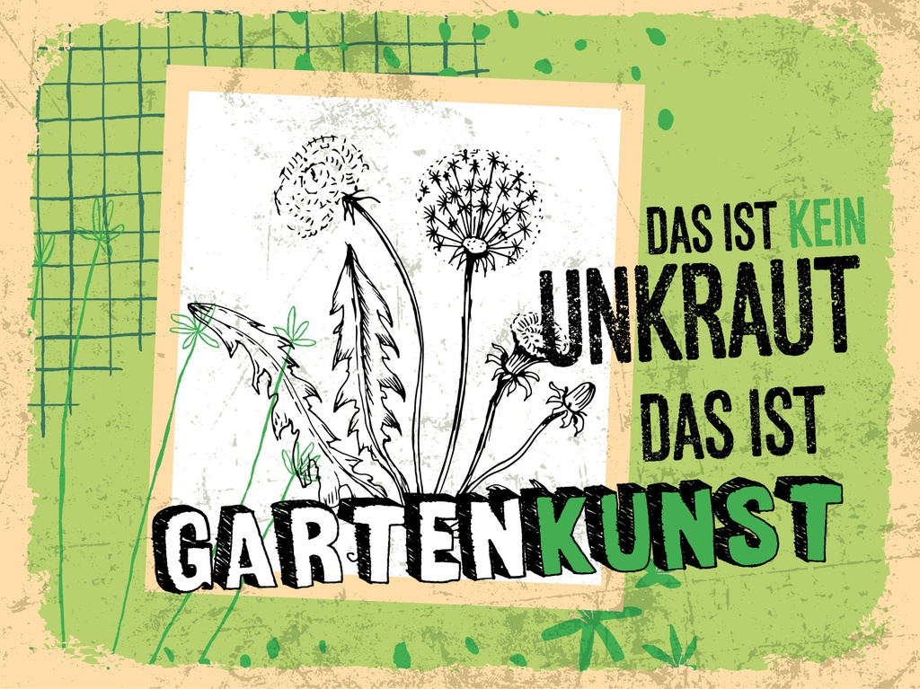 [LA-1813126-H] Holzschild 30x40 cm kein Unkraut das ist Gartenkunst Deko Schild