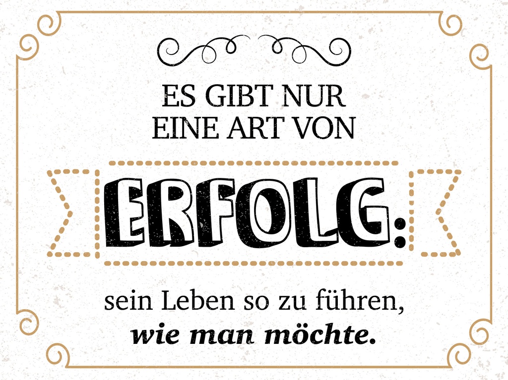 [LA-1813141-H] Holzschild 30x40 cm Es gibt nur eine Art von Erfolg Deko Schild