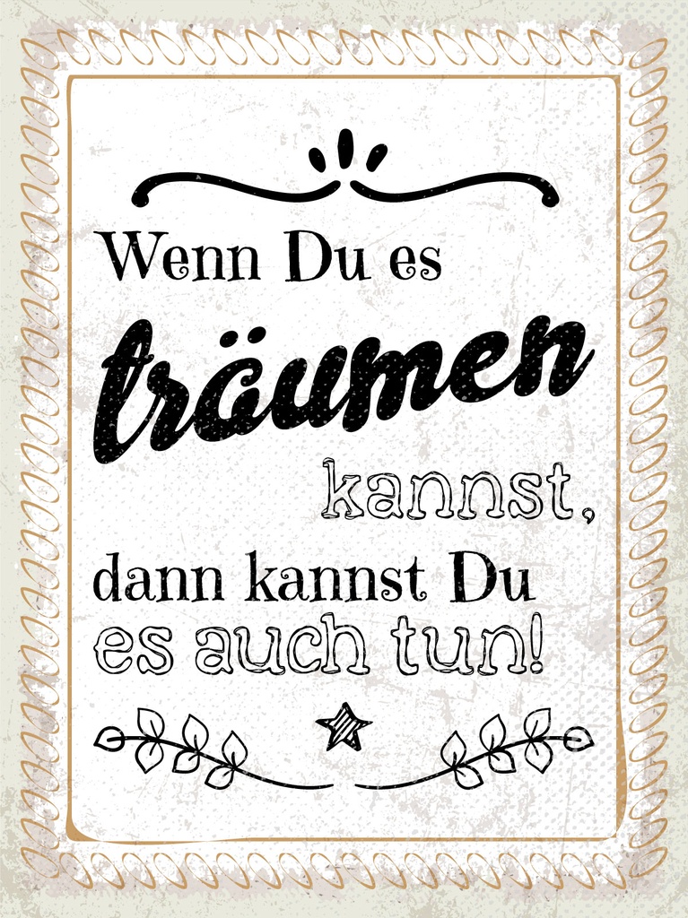 [LA-1813192-H] Holzschild 40x30 cm Wenn du es träumen kannst, kannst du es auch tun