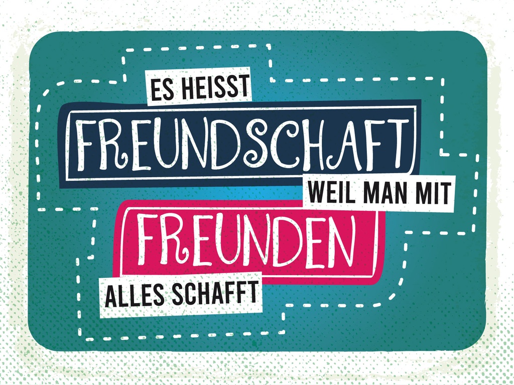[LA-1813254-H] Holzschild 30x40 cm Freundschaft weil man mit Freunden alles schafft