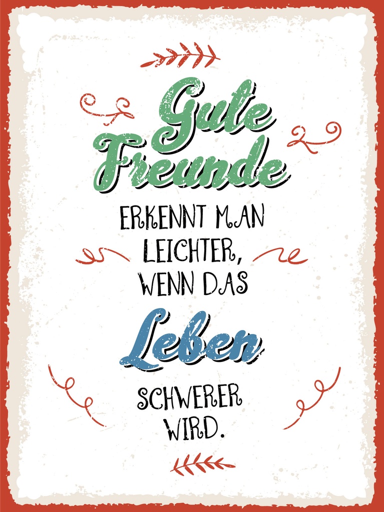 [LA-1813311-H] Holzschild 40x30 cm Gute Freunde erkennt man leichter wenn Deko Schild