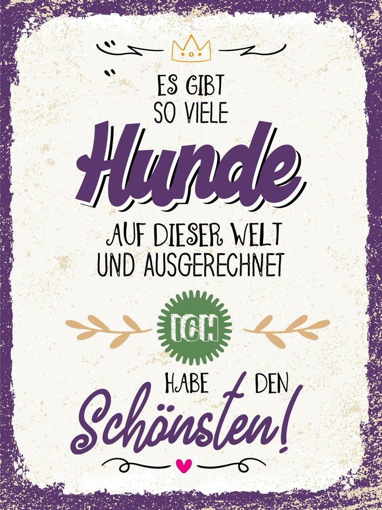 [LA-1813312-H] Holzschild 40x30 cm so viele Hunde ich habe den Schönsten Deko Schild