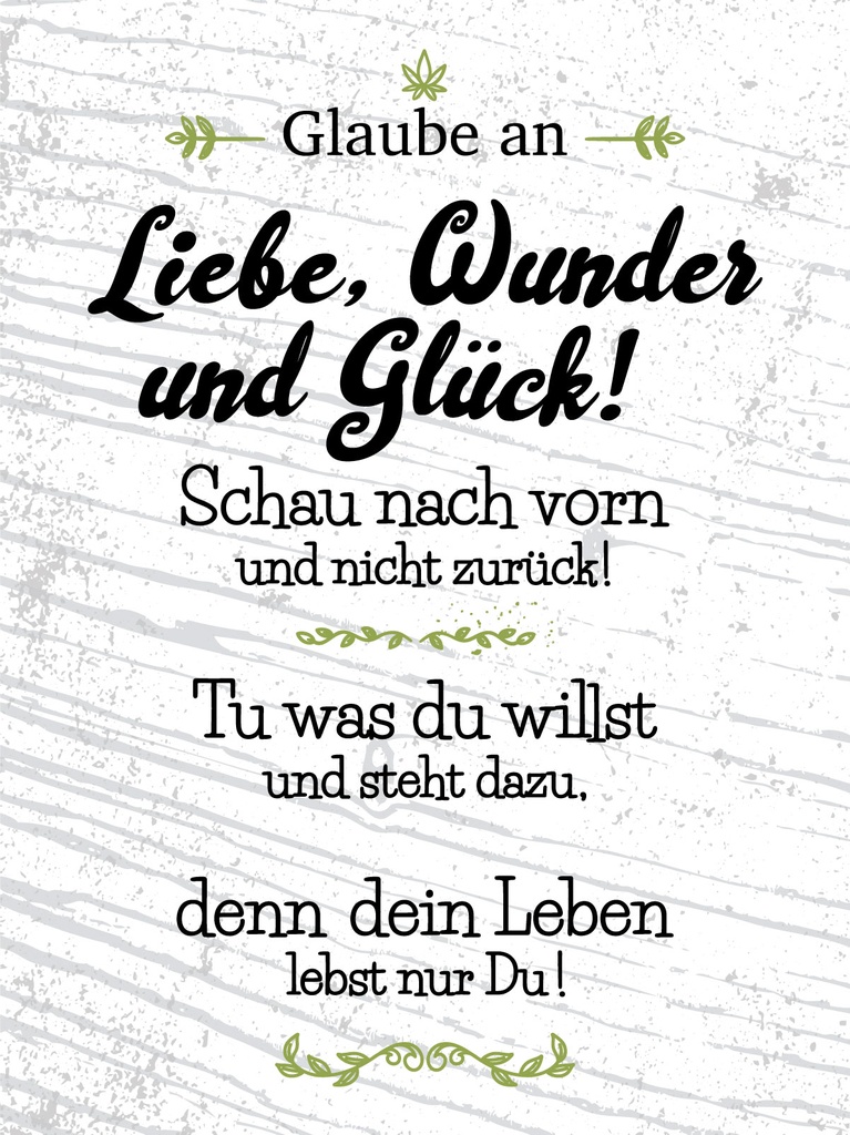 [LA-1813314-H] Holzschild 40x30 cm Glaube an Liebe Wunder und Glück Deko Schild