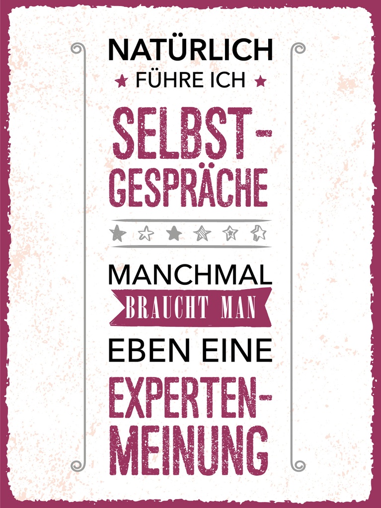 [LA-1813319-H] Holzschild 40x30 cm Natürlich führe ich Selbstgespräche Deko Schild