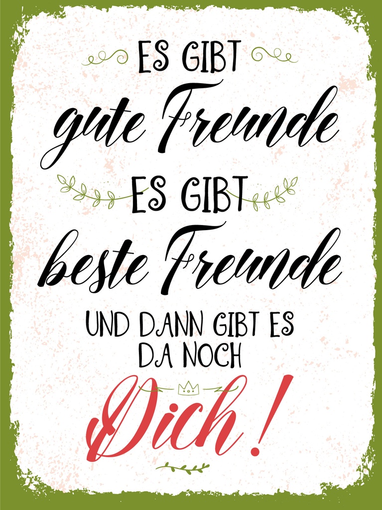 [LA-1813327-H] Holzschild 40x30 cm gute beste Freunde und dann gibt es Dich Schild