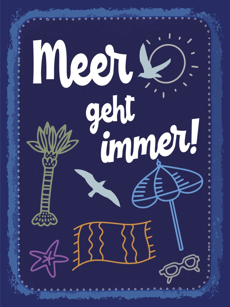 [LA-1813335-H] Holzschild 40x30 cm Meer geht immer Palme Seestern Deko Schild