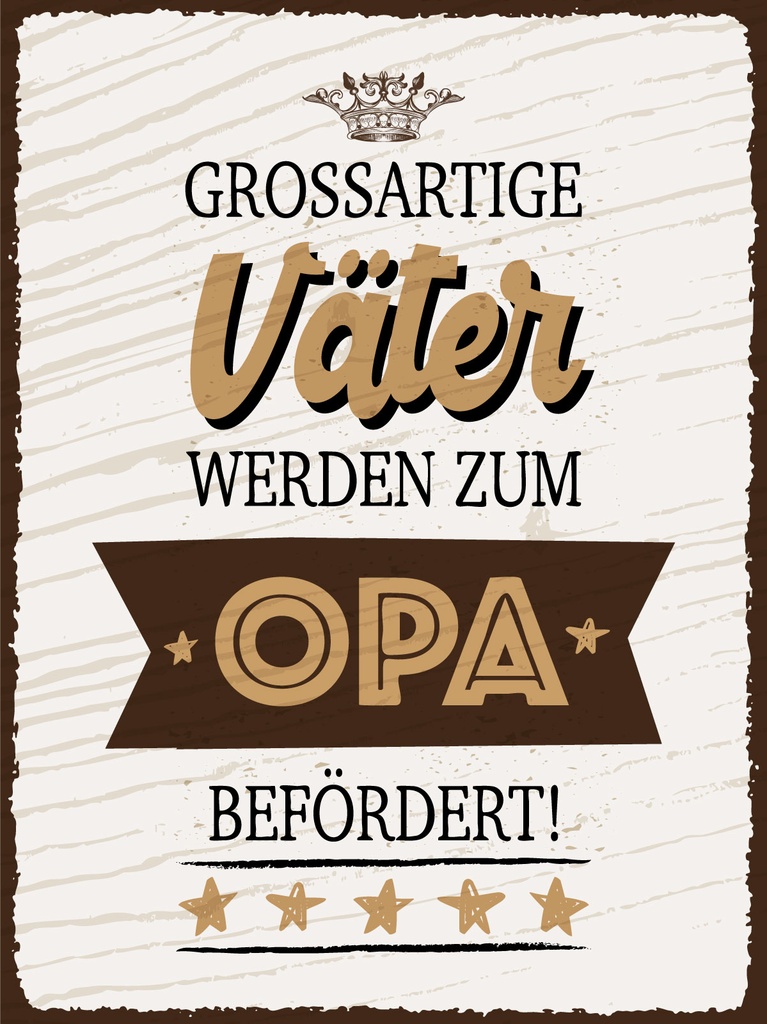 [LA-1813340-H] Holzschild 40x30 cm Großartige Väter werden zum Opa befördert Schild