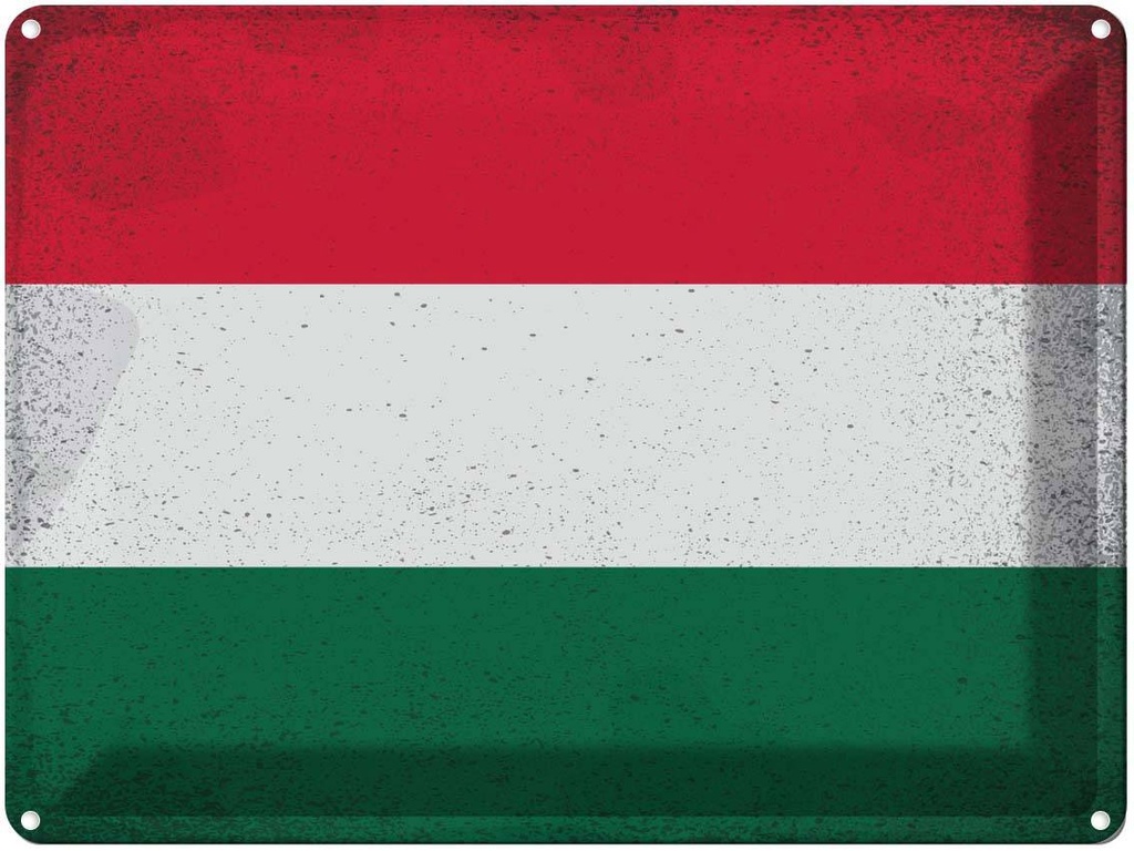 [LA-120157] Blechschild 30x40 cm Ungarn Hungary Flagge Fahne Wappen
