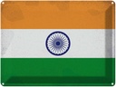 Blechschild 30x40 cm Indien India Flagge Fahne Wappen