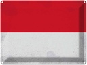 Blechschild 30x40 cm Indonesien Indonesia Flagge Fahne Wappen