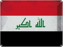 Blechschild 30x40 cm Irak Iraq Flagge Fahne Wappen