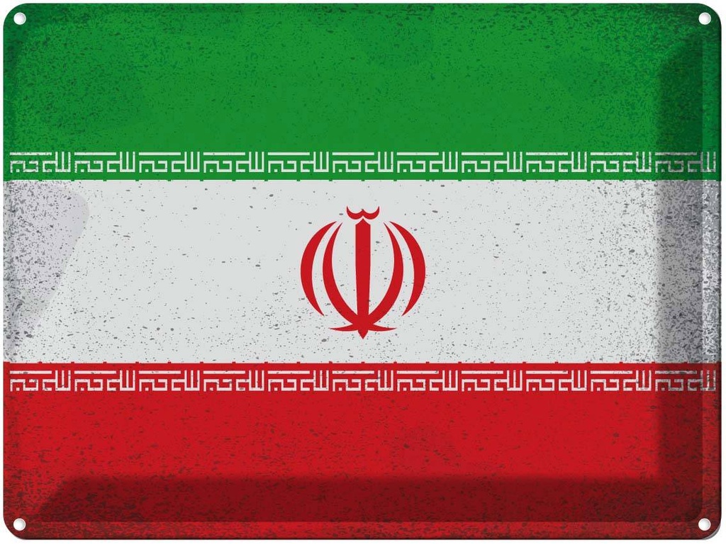 [LA-120162] Blechschild 30x40 cm Iran Flagge Fahne Wappen