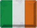 Blechschild 30x40 cm Irland Ireland Flagge Fahne Wappen