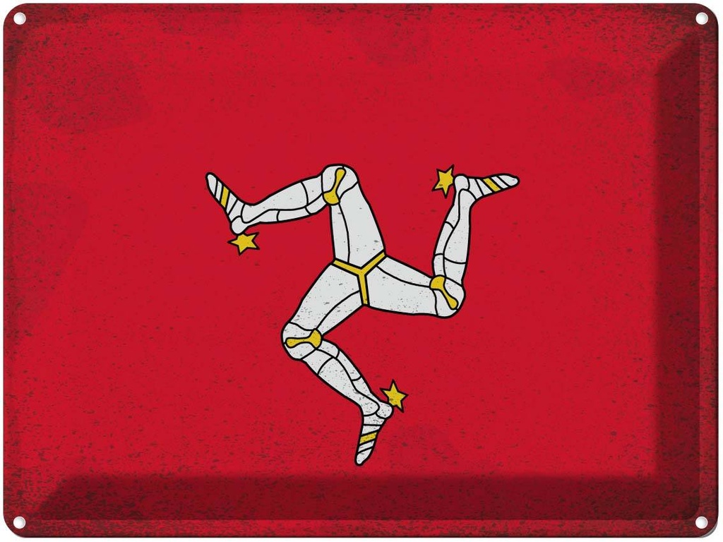 [LA-120164] Blechschild 30x40 cm Isle of Man Dekoration Flagge Fahne Wappen