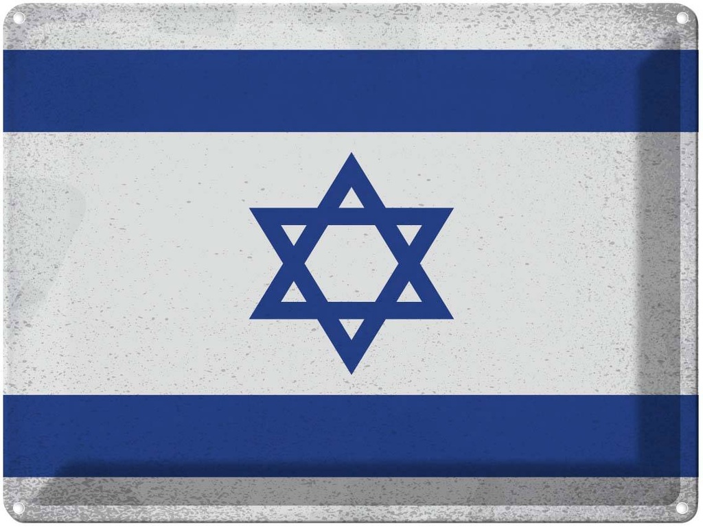 [LA-120165] Blechschild 30x40 cm Israel Flagge Fahne Wappen