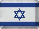 Blechschild 30x40 cm Israel Flagge Fahne Wappen