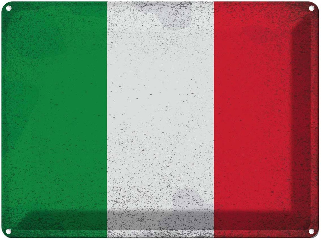 [LA-120166] Blechschild 30x40 cm Italien Italy Flagge Fahne Wappen