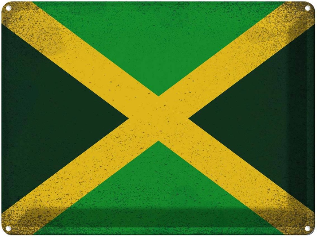 [LA-120167] Blechschild 30x40 cm Jamaika Jamaica Flagge Fahne Wappen