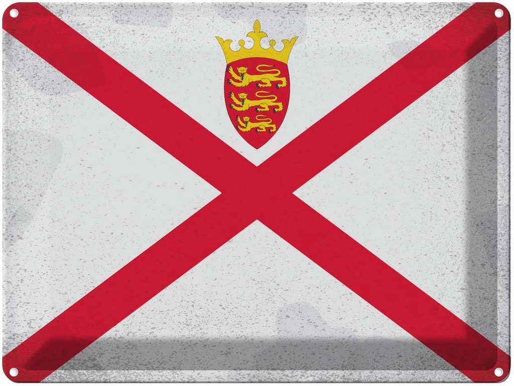 [LA-120169] Blechschild 30x40 cm Jersey Flagge Fahne Wappen