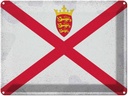 Blechschild 30x40 cm Jersey Flagge Fahne Wappen