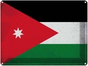 Blechschild 30x40 cm Jordanien Jordan Flagge Fahne Wappen