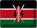 Blechschild 30x40 cm Kenia Kenya Flagge Fahne Wappen