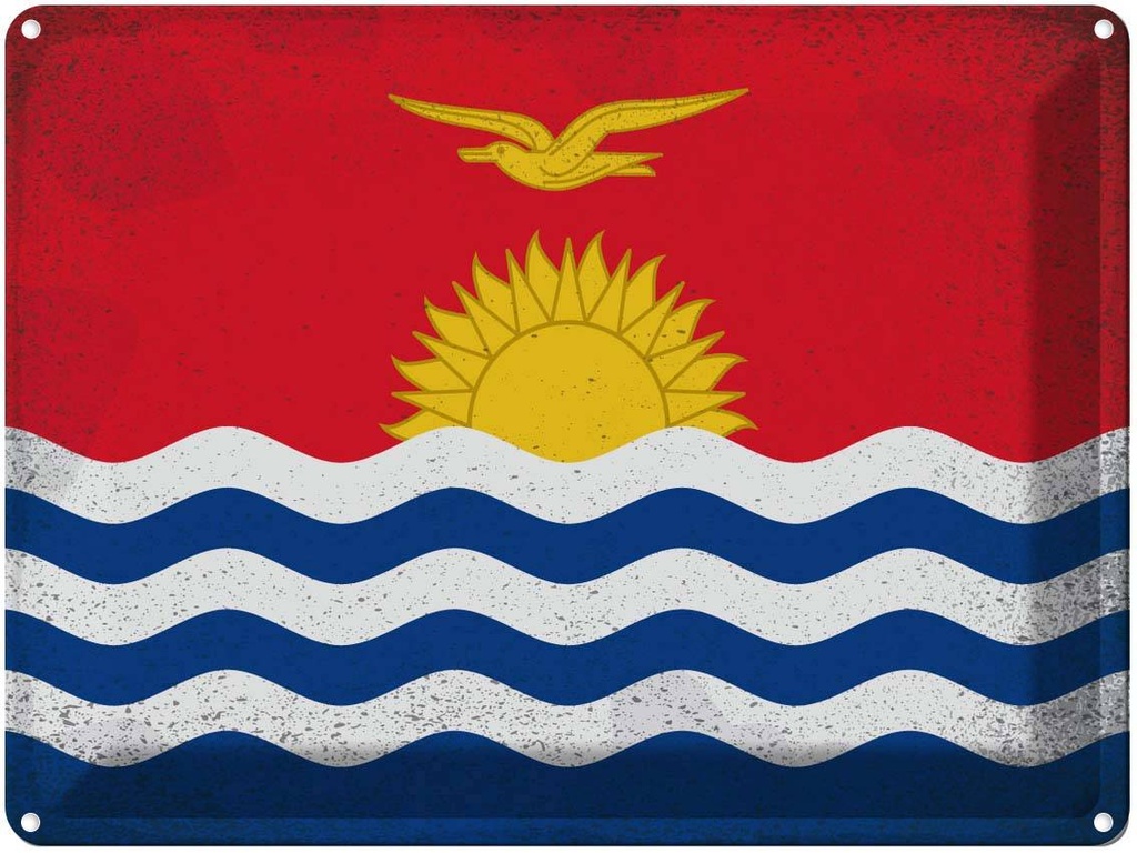 [LA-120172] Blechschild 30x40 cm Kiribati Flagge Fahne Wappen