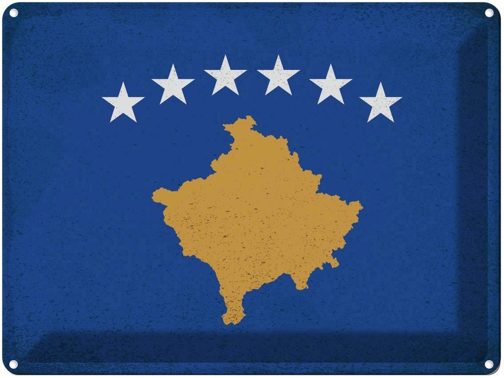 [LA-120173] Blechschild 30x40 cm Kosovo Flagge Fahne Wappen