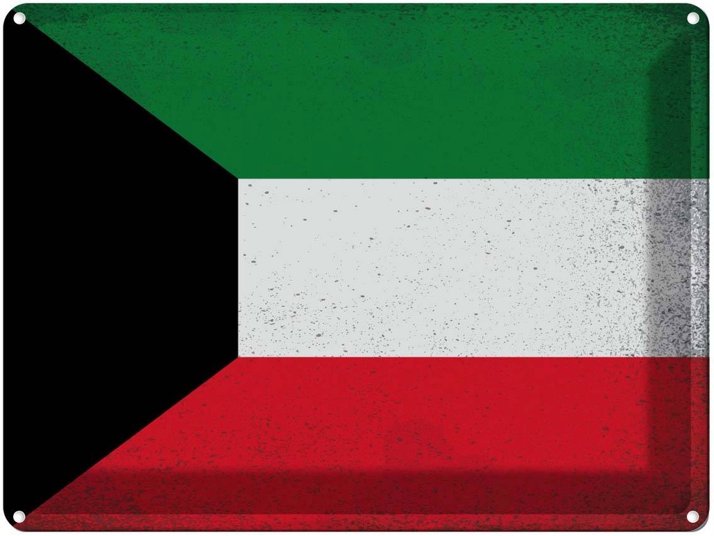 [LA-120174] Blechschild 30x40 cm Kuwait Flagge Fahne Wappen